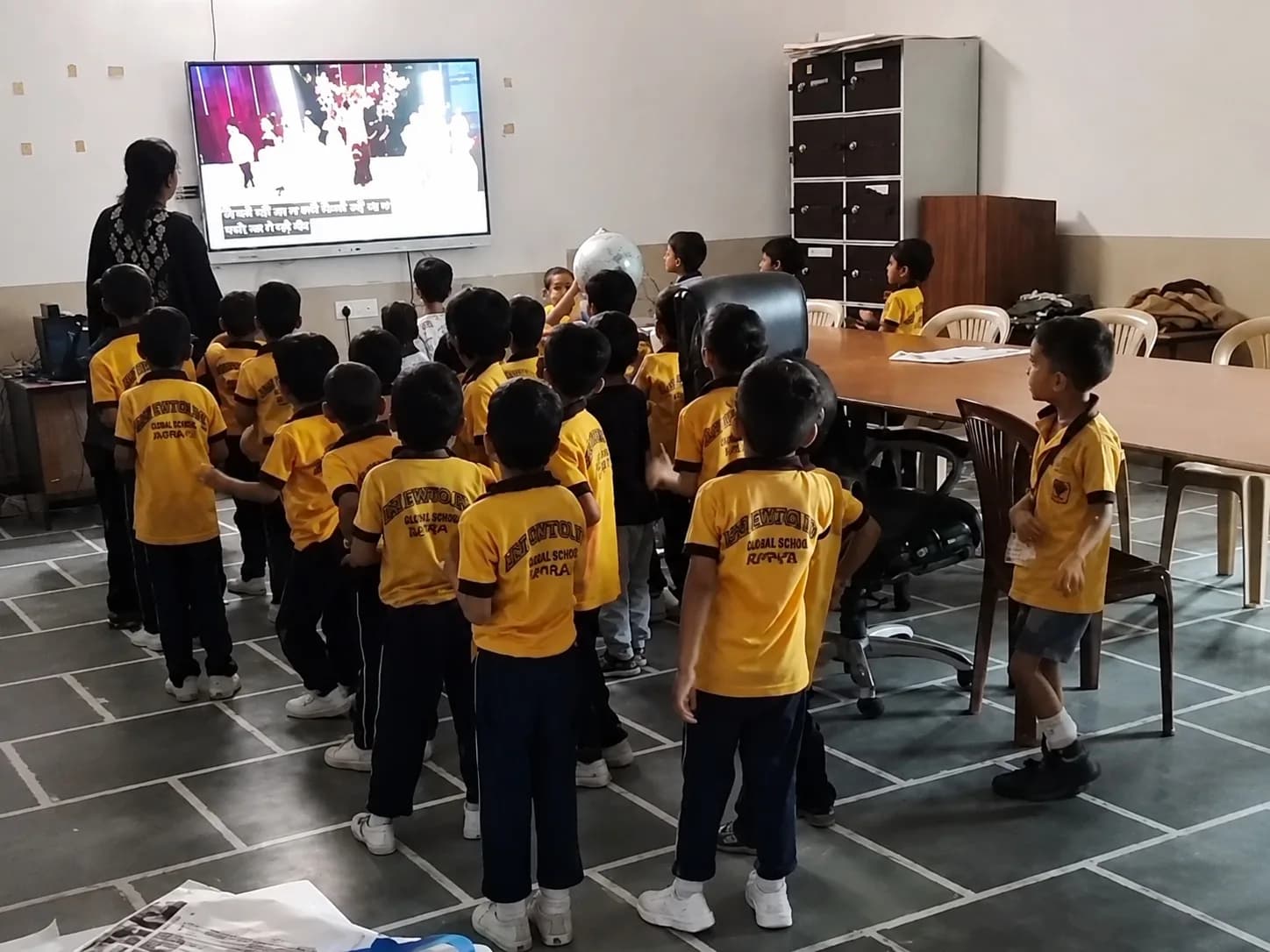 Pupils following a lesson on the smart board